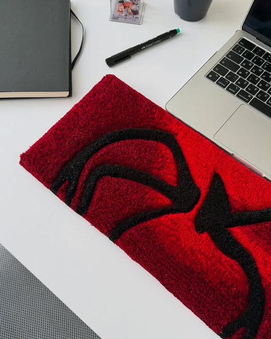 Red Spider Tufted Desk Rug