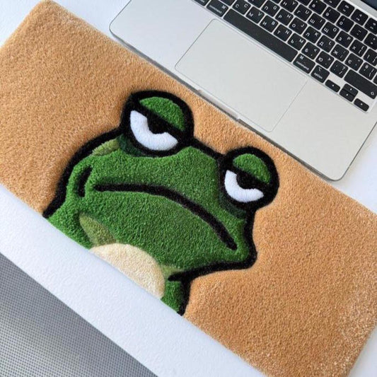 Peekaboo Frog Tufted Desk Rug
