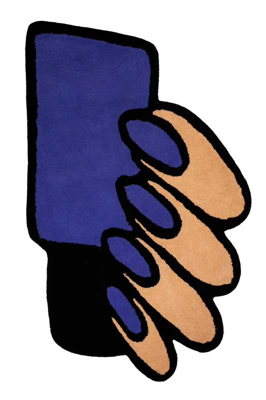Pop Art Hand Tufted Rug – Blue Graphic Statement Rug