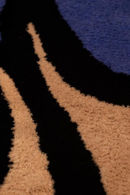 Pop Art Hand Tufted Rug – Blue Graphic Statement Rug