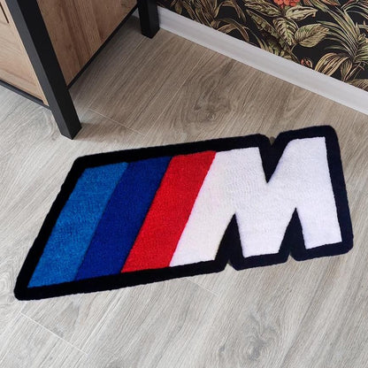 Motorsport M Stripe Tufted Rug – Car Enthusiast Logo Floor Mat