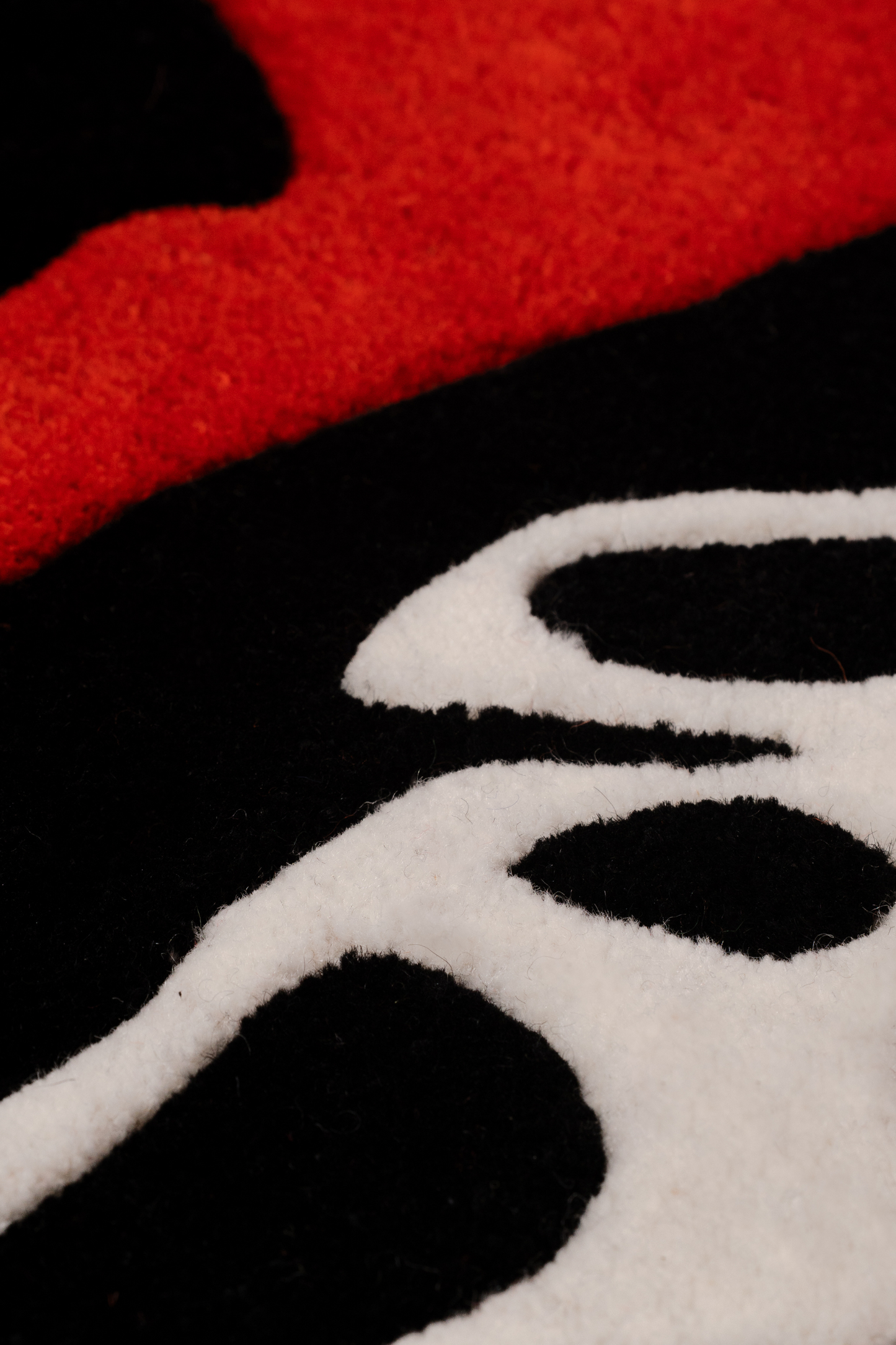 Horror Mask Heart Tufted Rug (Red & Black)
