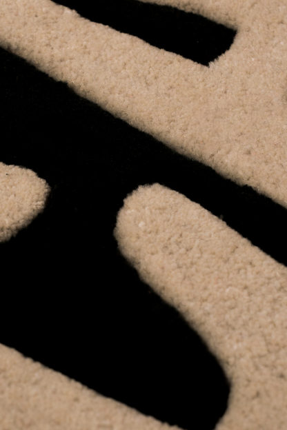 Teach Peace Tufted Rug – Bold Black & White Word Rug