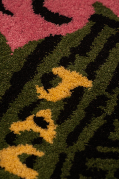 Cactus Jack Inspired Cactus Tufted Rug (Pink & Green)
