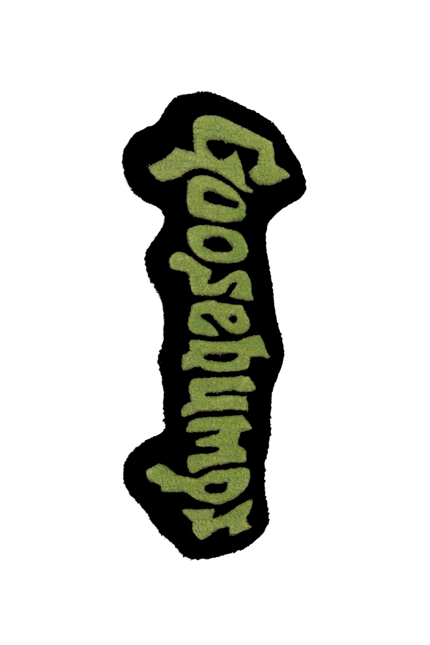 Goosebumps Word Tufted Rug – Spooky Green Horror Text Rug