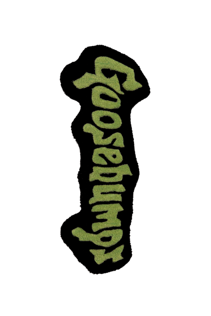 Goosebumps Word Tufted Rug – Spooky Green Horror Text Rug