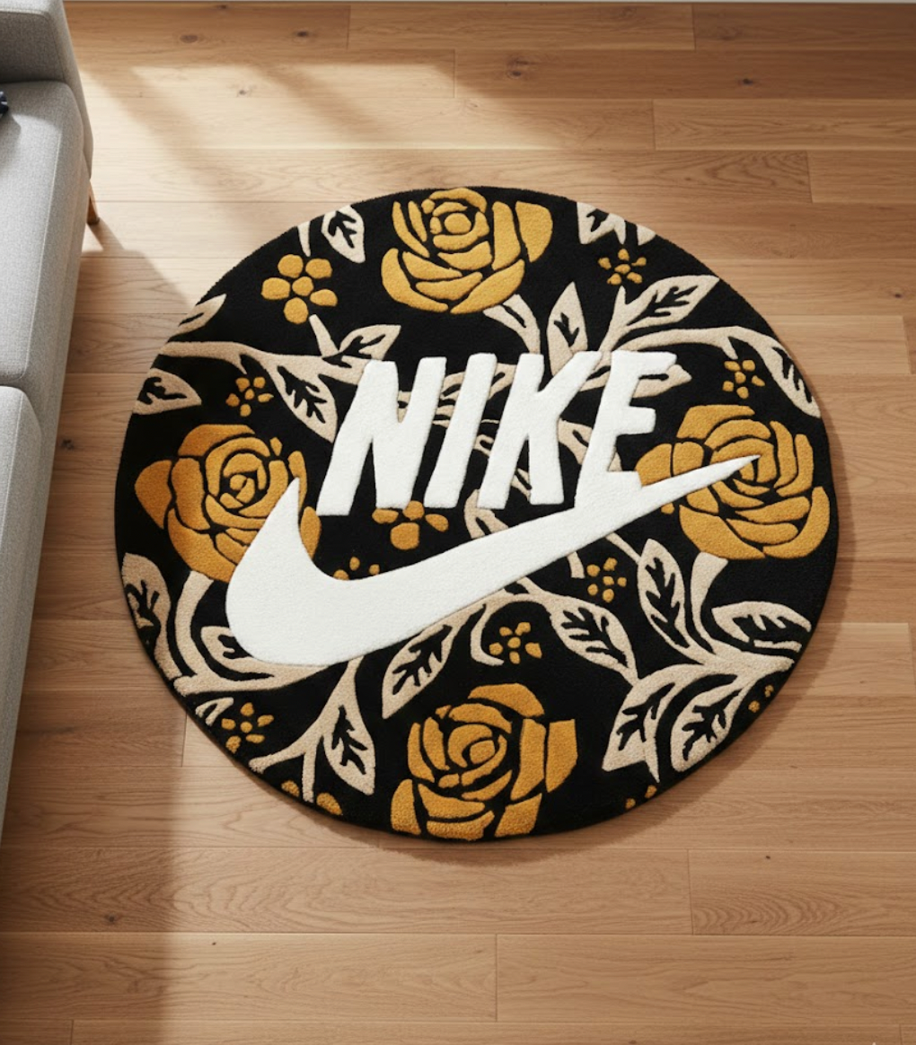 Nike Vintage Floral Circular Rug
