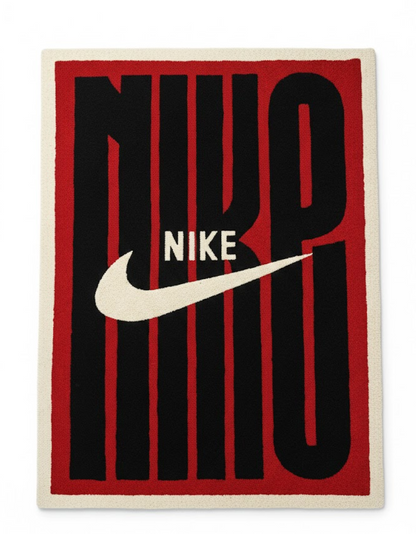 Nike Big Logo Red Rectangular Rug