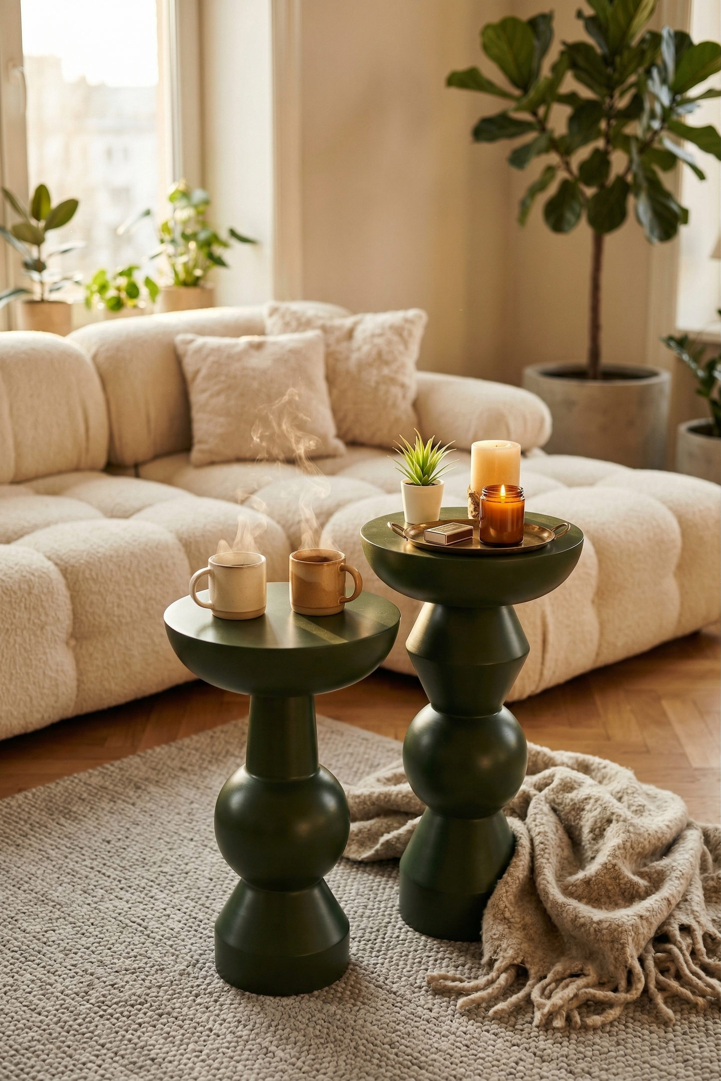 Cantilever C-Table – Natural Elm