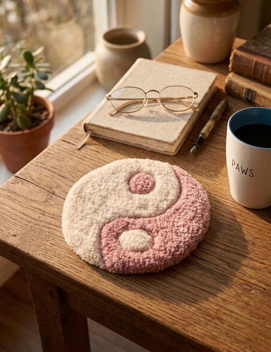 Yin Yang Coaster – Pink (Set of 2)