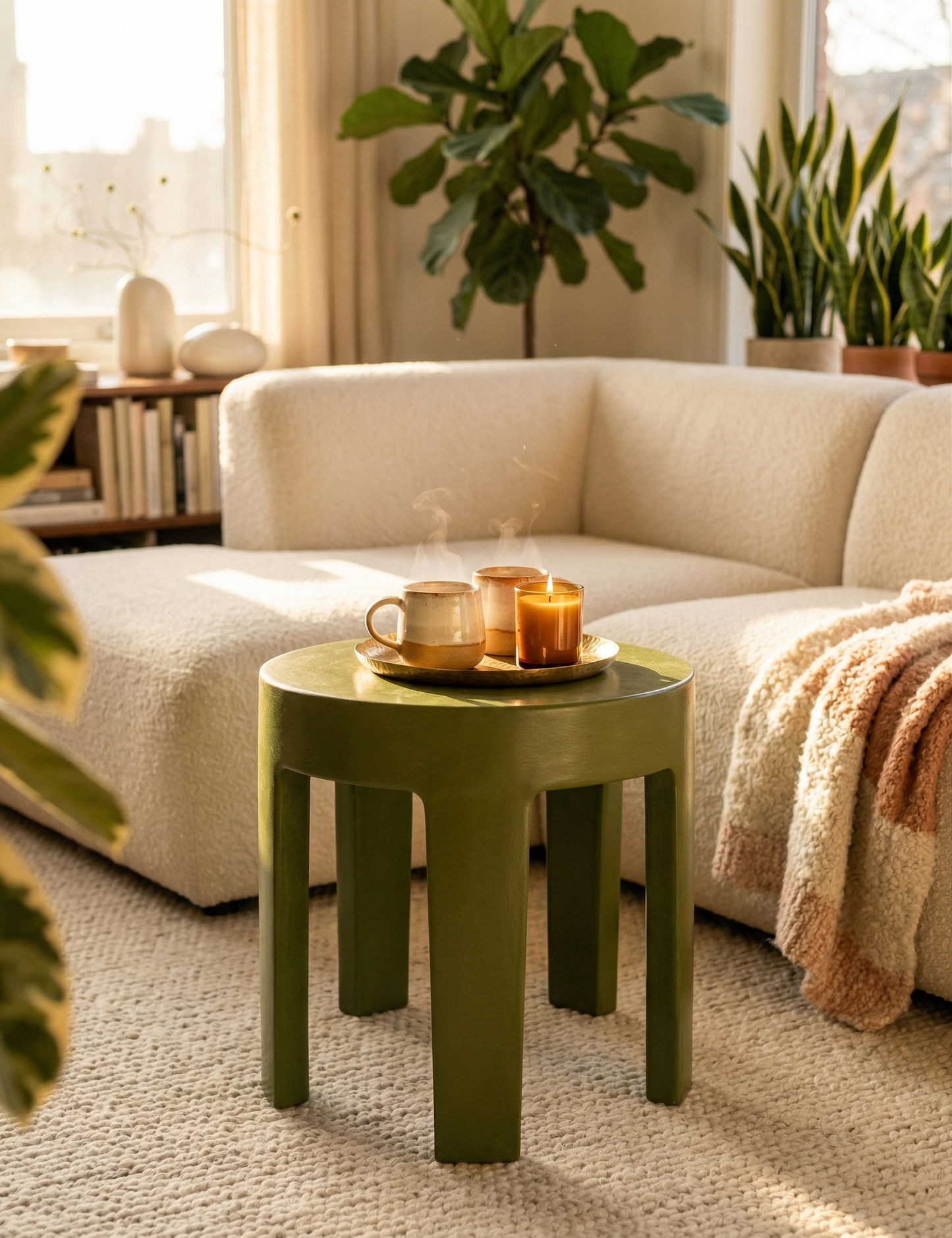 Hourglass Side Table – Dark Walnut