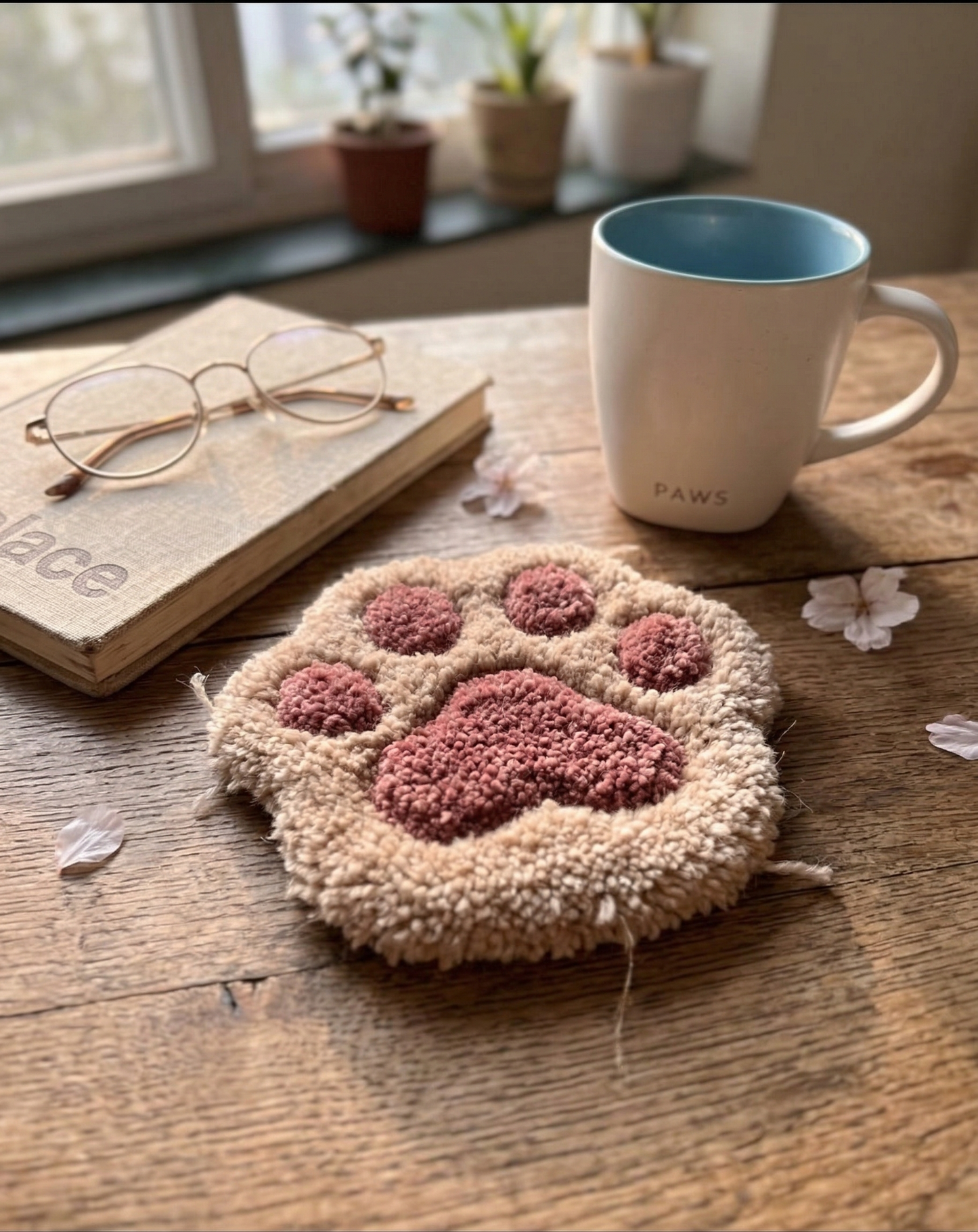 Paw Print Coaster – Warm Ivory (Set of 2)