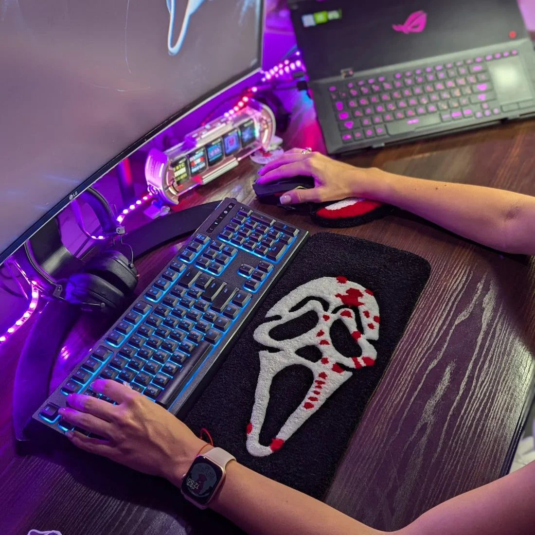Ghostface Scream Keyboard Rug