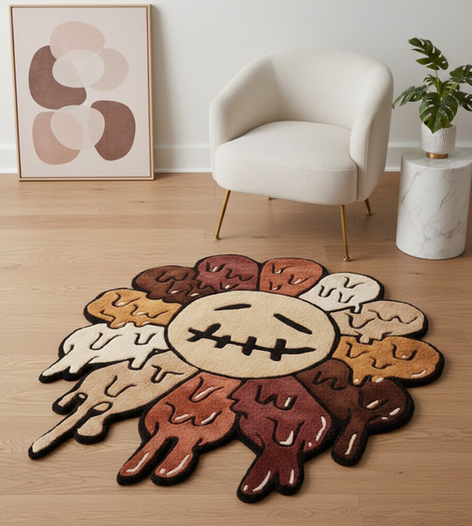 Earth Tone Melting Floral Rug