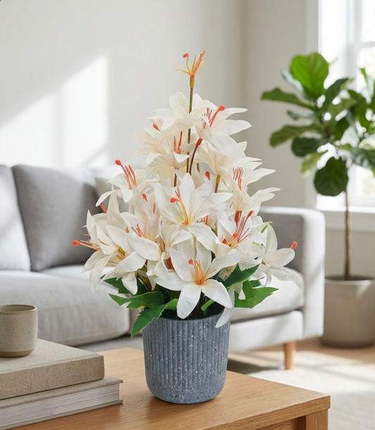 White Artificial Lily Bouquet