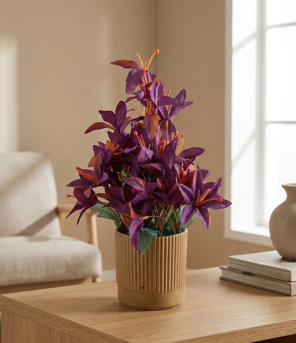 Purple Artificial Lily Arrangement