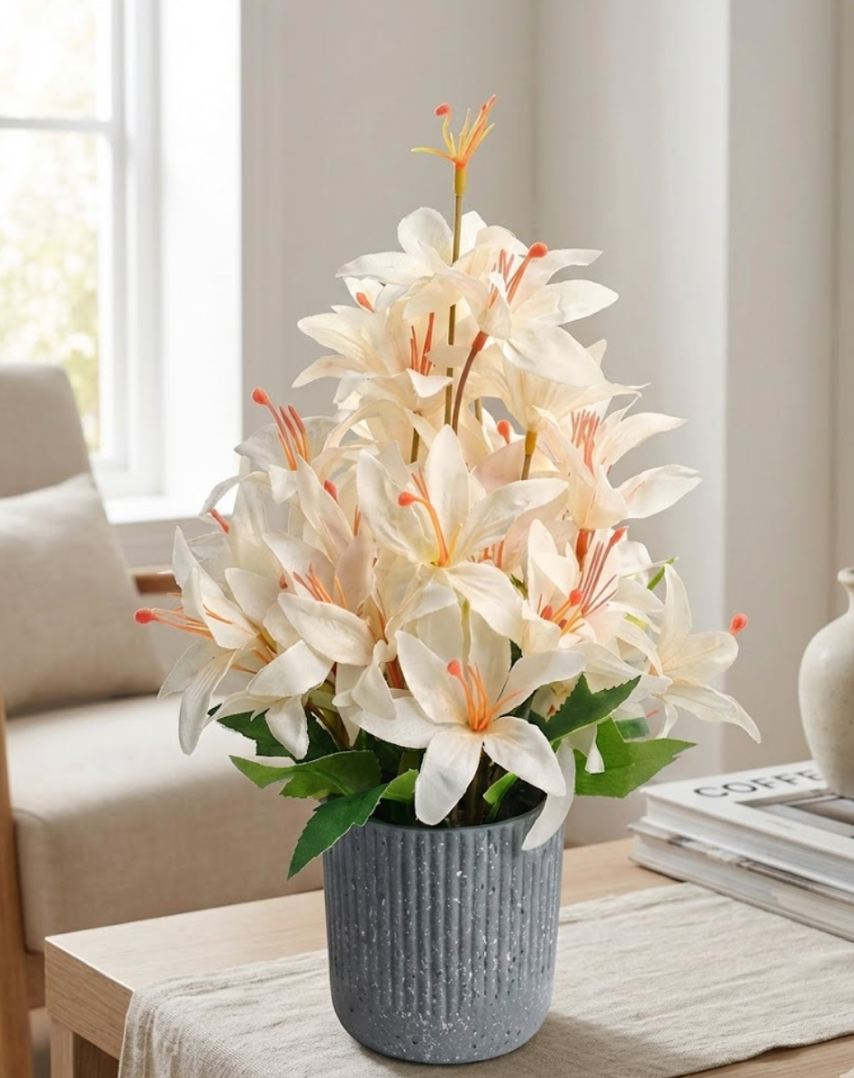 White Artificial Lily Bouquet