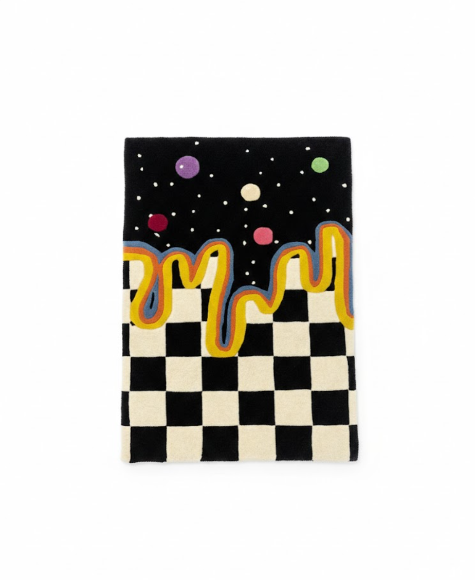 Melting Space Checkerboard Rug