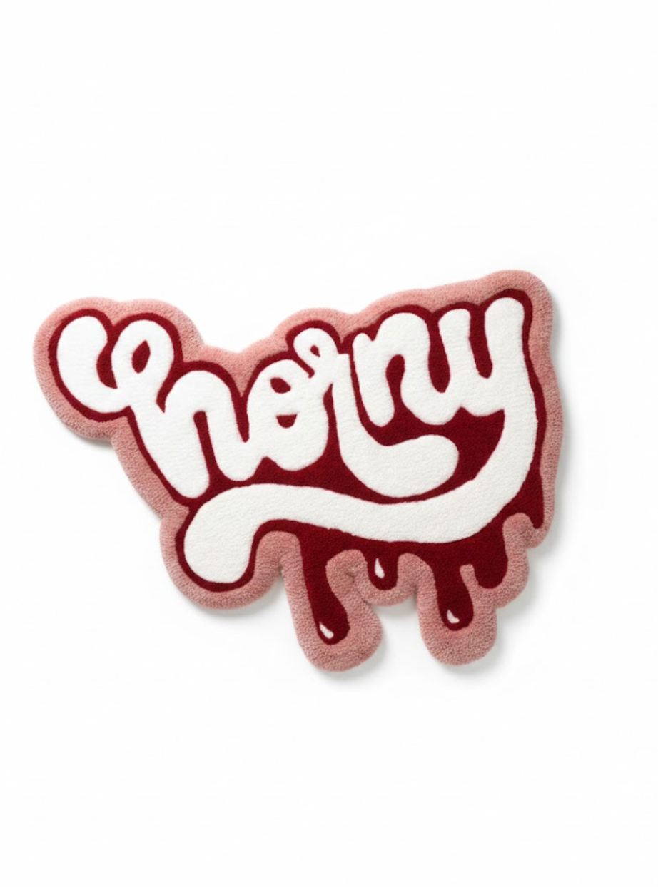 Cherry Drip Script Rug