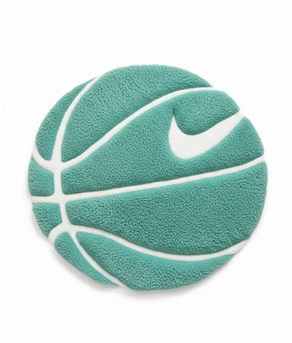 Teal Hoops Basketball Rug
