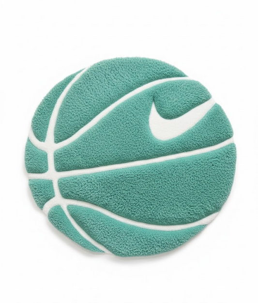 Teal Hoops Basketball Rug
