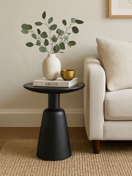 Bobbin Side Table – Matte Black