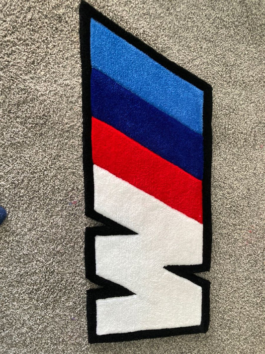 Motorsport M Stripe Tufted Rug – Car Enthusiast Logo Floor Mat