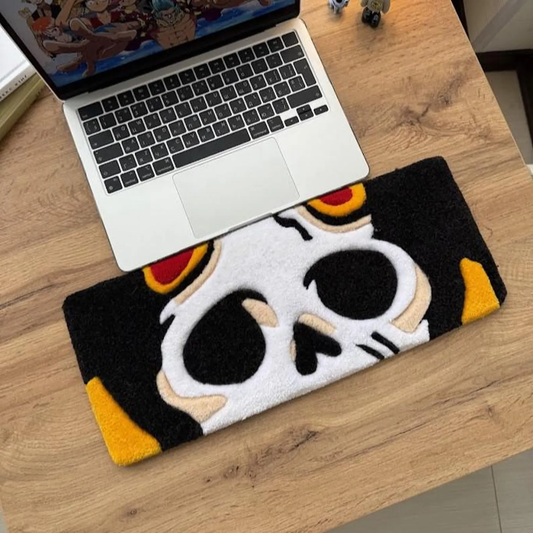 Jolly Roger Skull Tufted Desk Rug