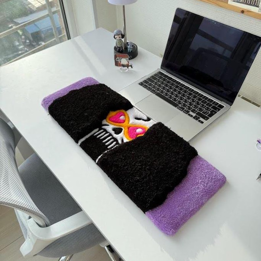 Dark Overlord Skull Tufted Desk Rug